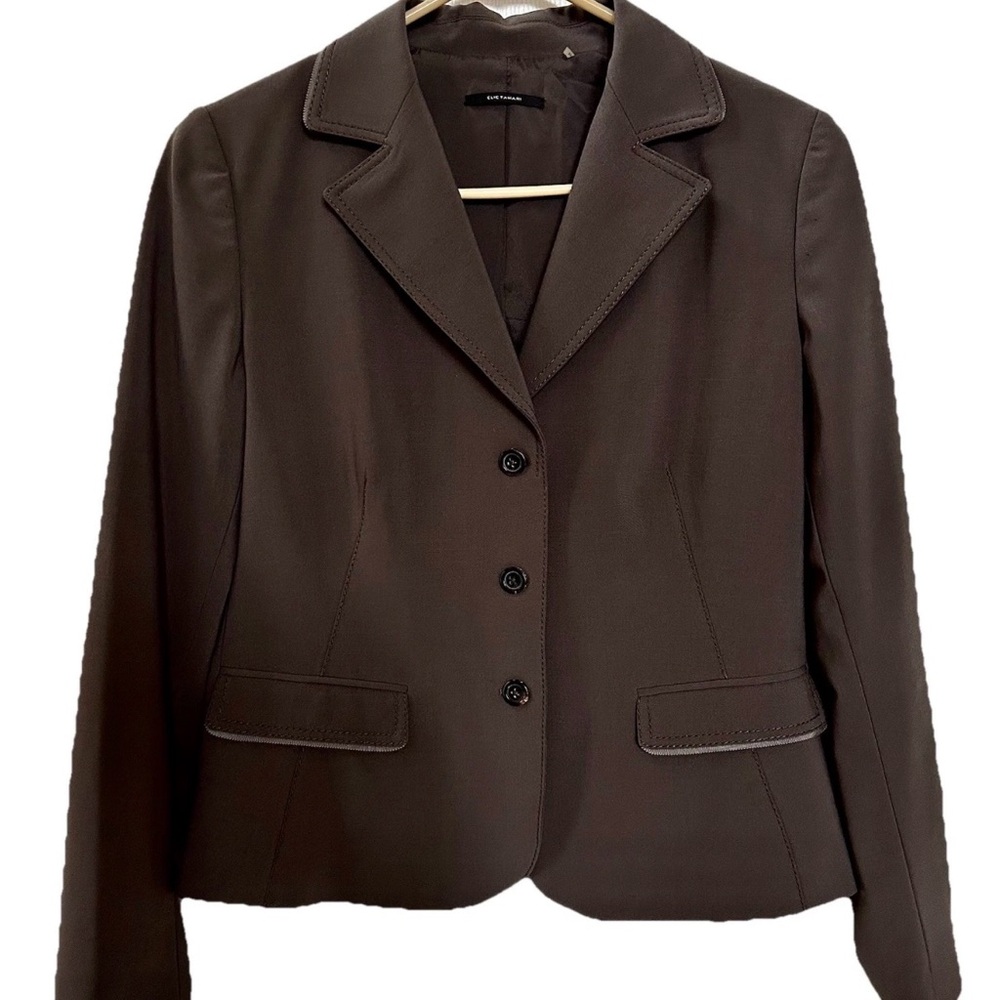 Elie Tahari Virgin Wool Black Blazer-Women’s 10-DesignerQuiet Luxury Office City